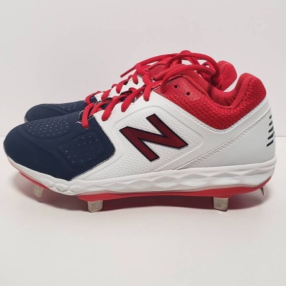 New Balance Fast Pitch Softball Metal Cleats Women's Size 6.5 Red Navy SMVELOv1 - Picture 4 of 7